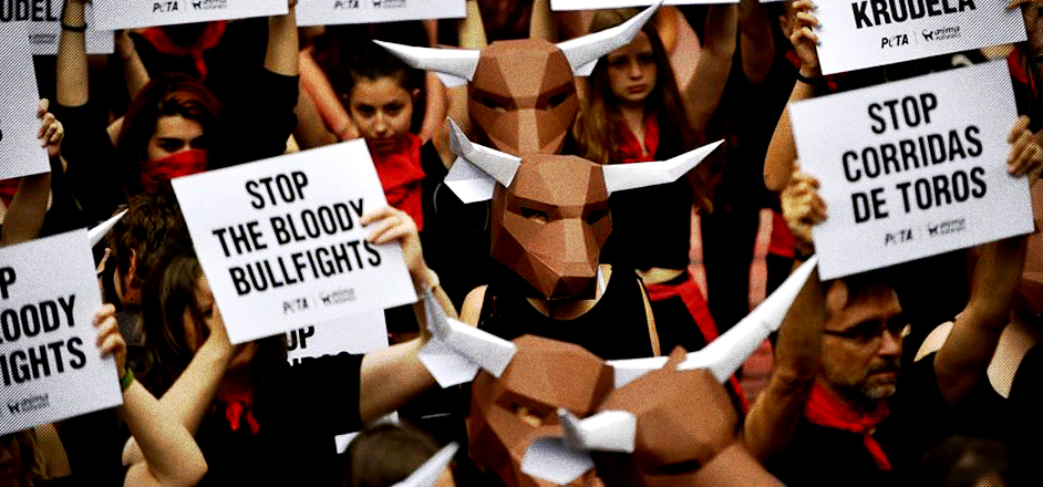feminists animal rights bull fights scene
