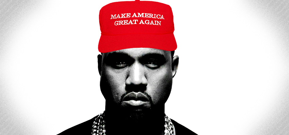 kanye in a trump hat