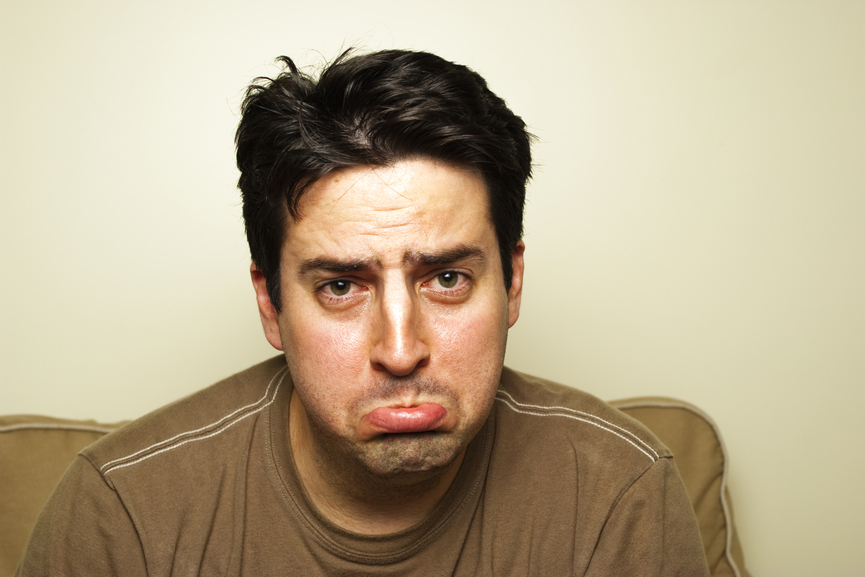 photo - sad man -  male menstruation - irritable male syndrome