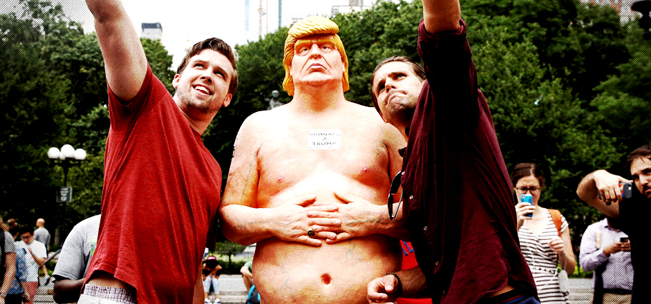 naked donald trump statue