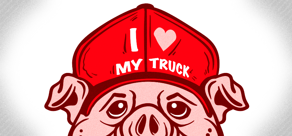 image - pig - trucker hat